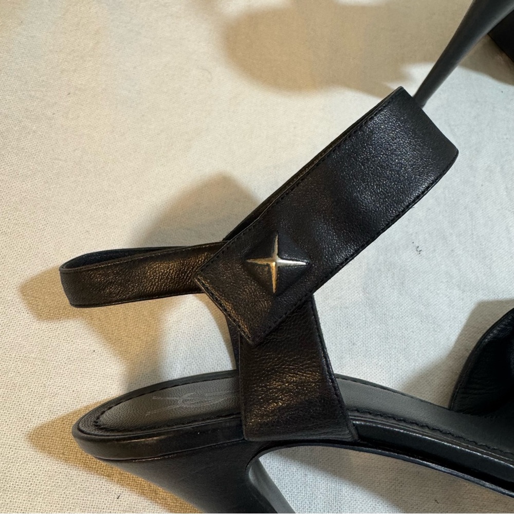 💯 Yves Saint Laurent Black Platform Heels w Straps Preloved ❌ FINAL PRICE - Picture 15 of 16